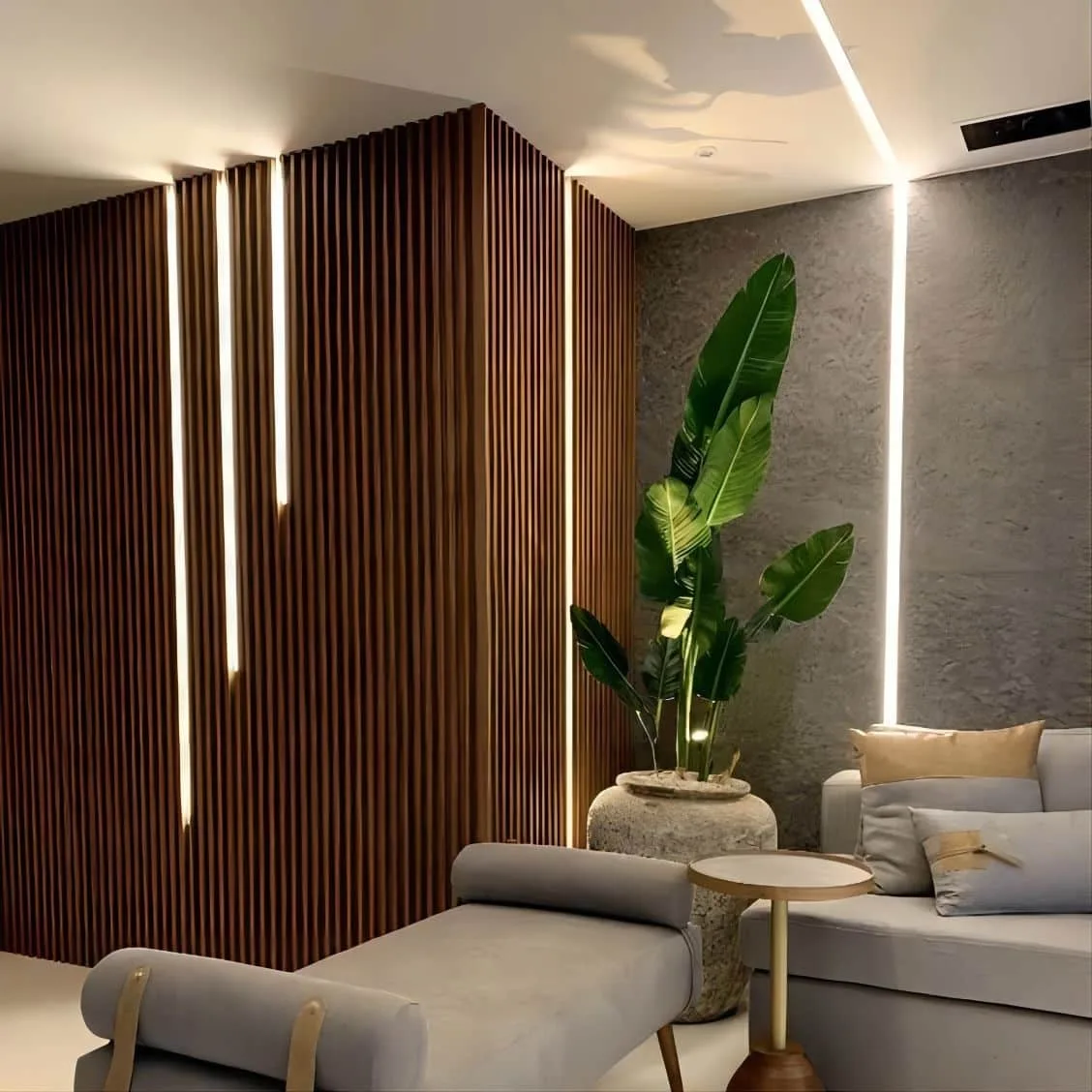 Paneles de pared de WPC para paredes de acento de la sala de estar