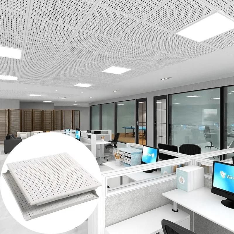 Pannelli per controsoffitto a clip in alluminio con perforazioni