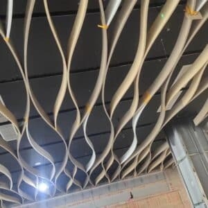 Customized Aluminum Strips Ceiling installation in a stylish residential interior.