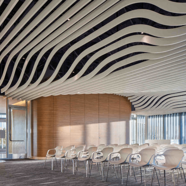 Wave-Shaped Aluminum Baffle Ceilings