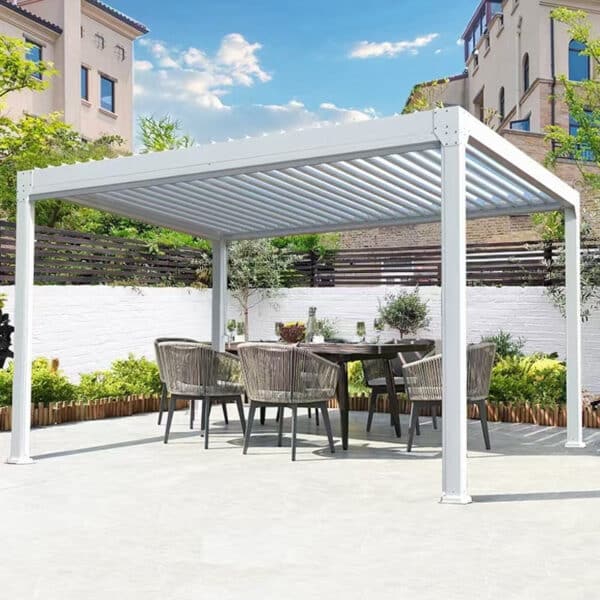 contemporary style white cplor aluminum pergola