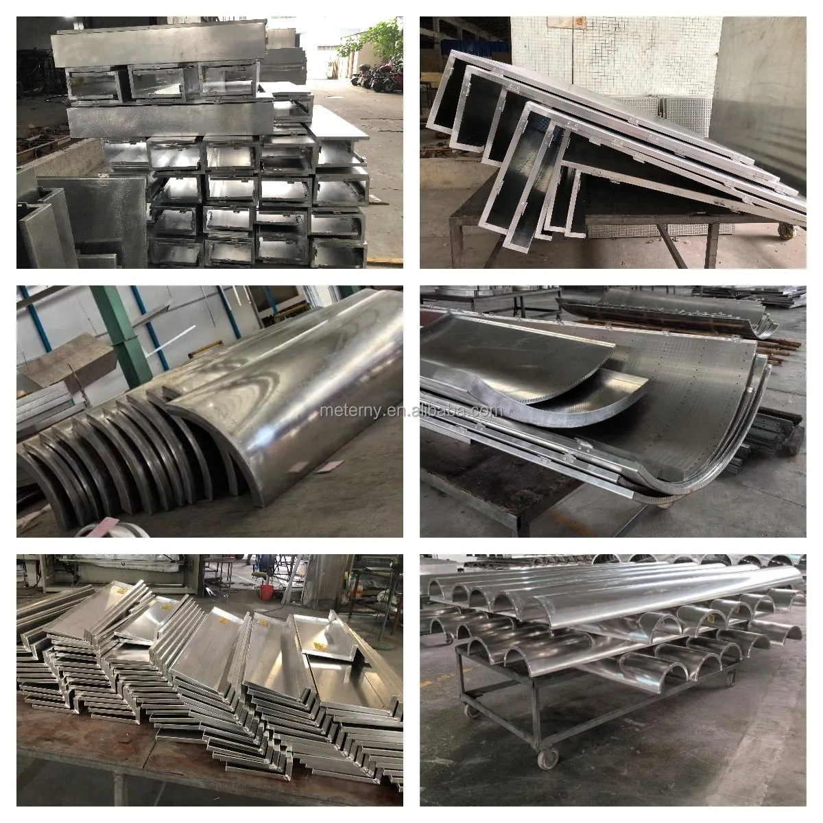 Алюминиевые панели, изготовленные на заказ, ожидают отделки