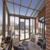 warm interior environment brown sunroom