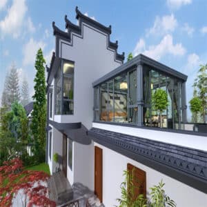 open design aluminum glass room