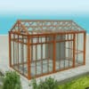 all-weather brown aluminum sunroom