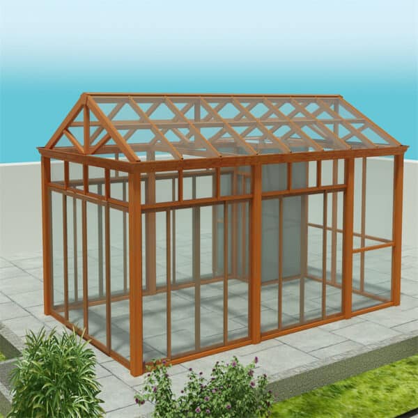 all-weather brown aluminum sunroom