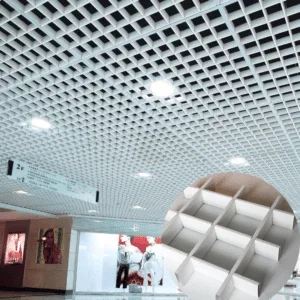 Потолочные панели с вентилируемой алюминиевой решеткой для торговых центров
