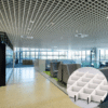 Waiting Lounge Ventilated Metal Grid Ceiling