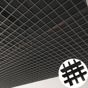 Panneaux grillagés en aluminium revêtus de poudre noire