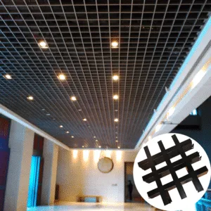 Pasillos Rejilla de aluminio negro personalizada Techo