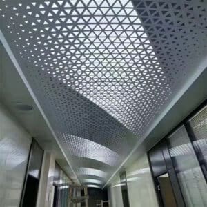 Natural style aluminum hollow ceiling