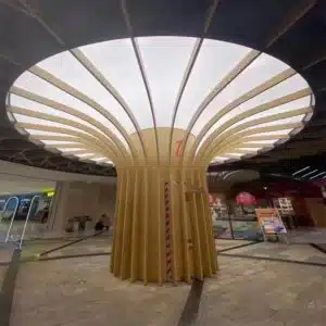 Montants éclairés en aluminium en forme d'arbre