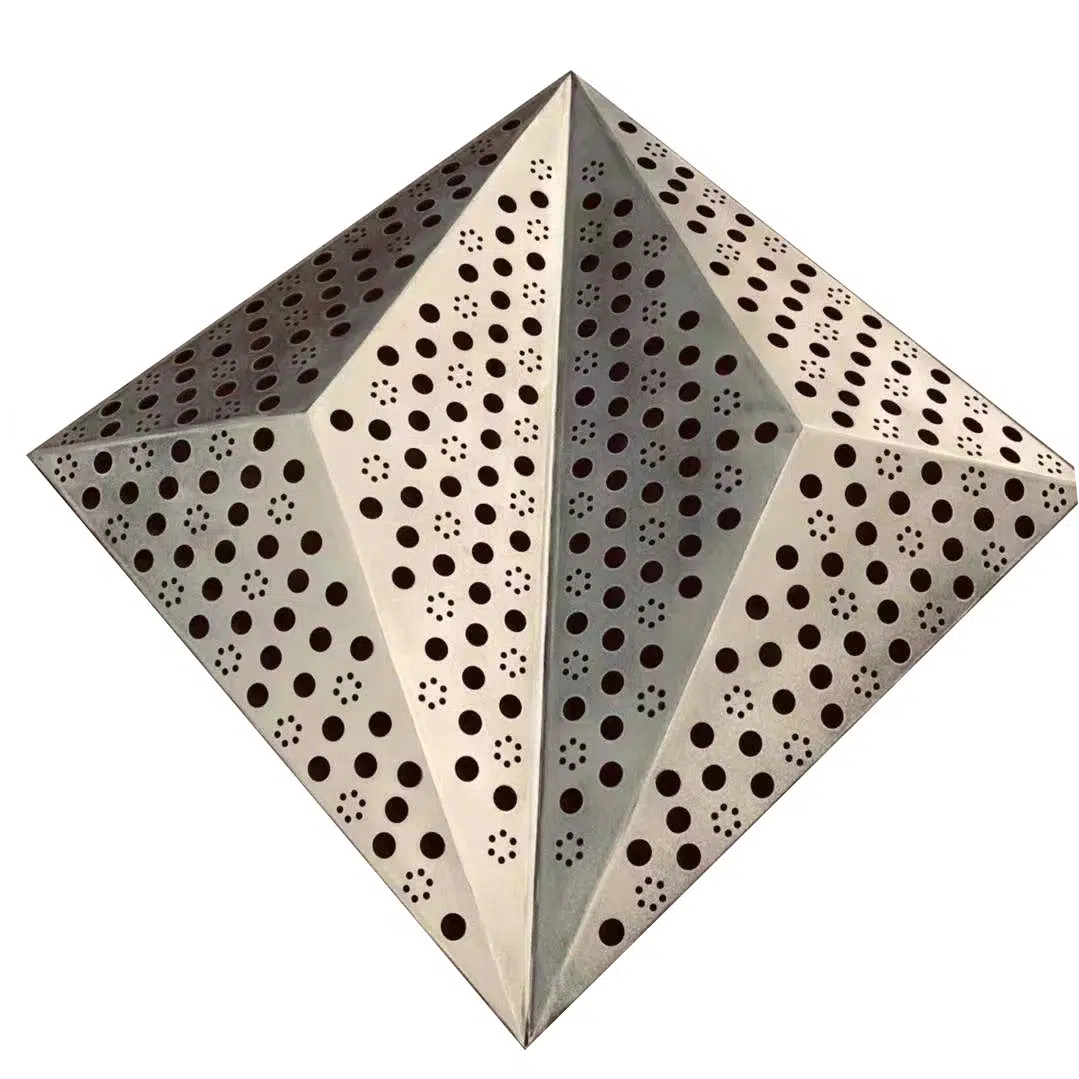 Diamond-shaped aluminum panels