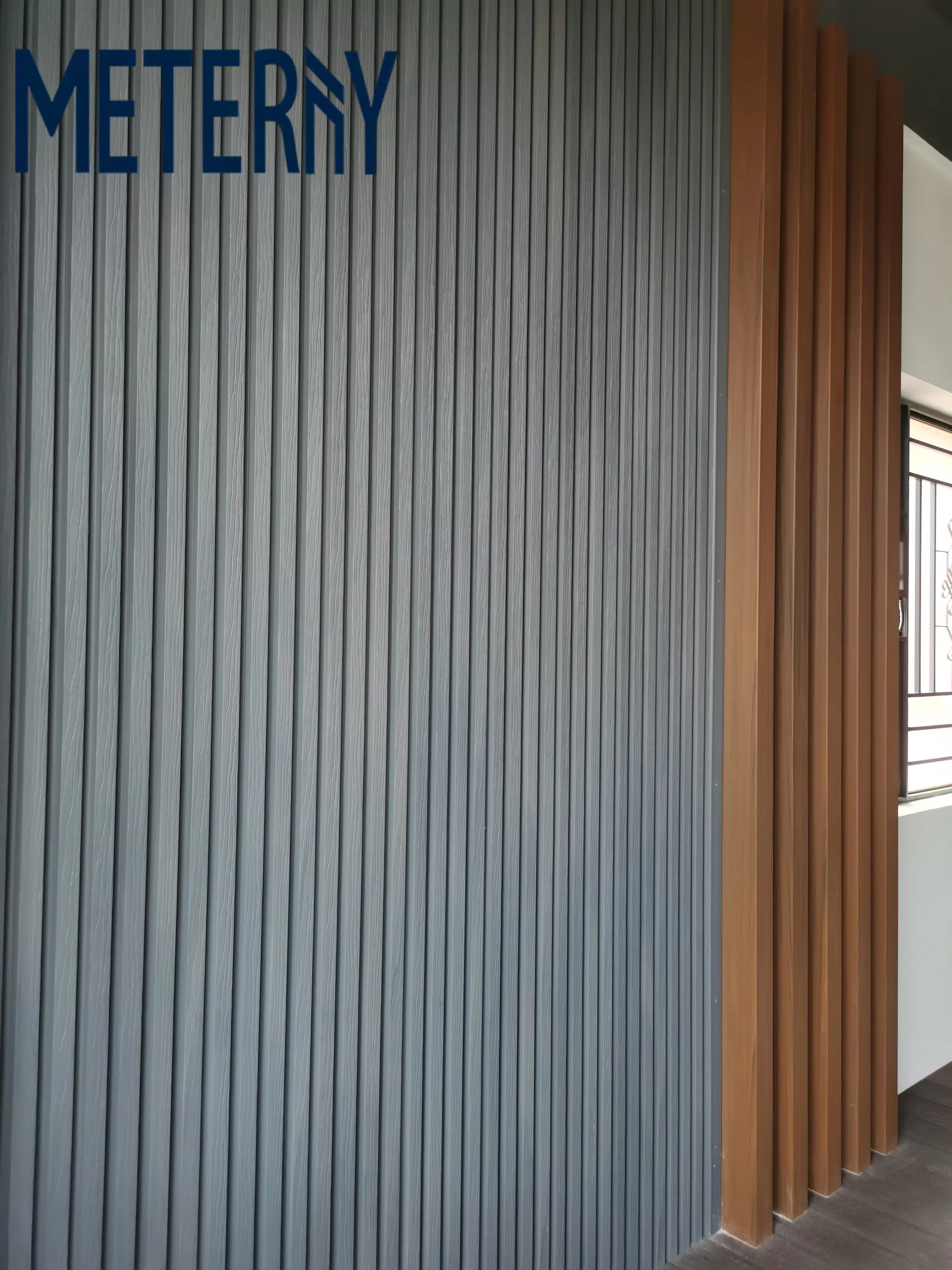 Gris WPC Panel de Pared Decoración de Paredes Interiores