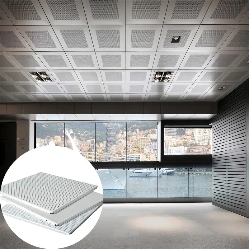 سقف غرفة الاستقبال صوتي معدني بمشبك معدني