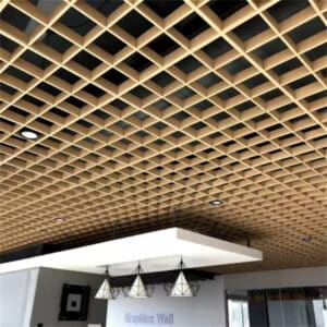 Tall buildings Durable Aluminum Grid Ceiling