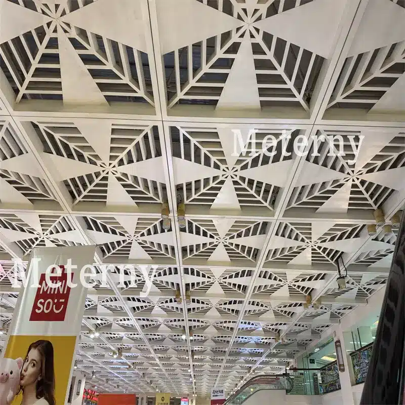 Ventilated Aluminum Ceiling Panel with Leaf Pattern