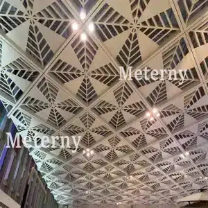Laser Cut Aluminum Ceiling Panels with Leaf Pattern