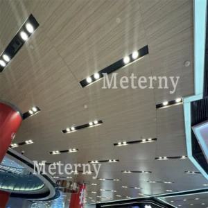 Fire-resistant Wood Finish Aluminum Ceiling for Shopping Centers