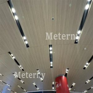 Wood Effect Aluminum Ceiling Panels for Malls