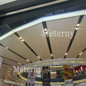 Lightweight Aluminum Slat Ceiling with Wood Texture