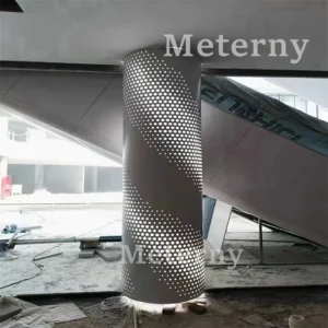 LED-integrated Perforated Aluminum Column