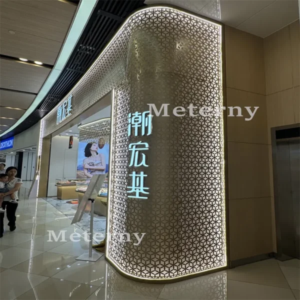 Architectural Aluminum Façade with 3D Geometric Pattern