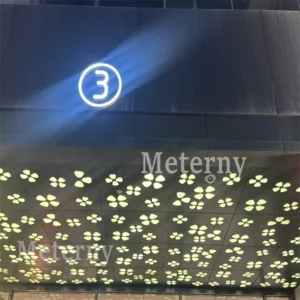 Backlit Aluminum Ceiling with Floral Design