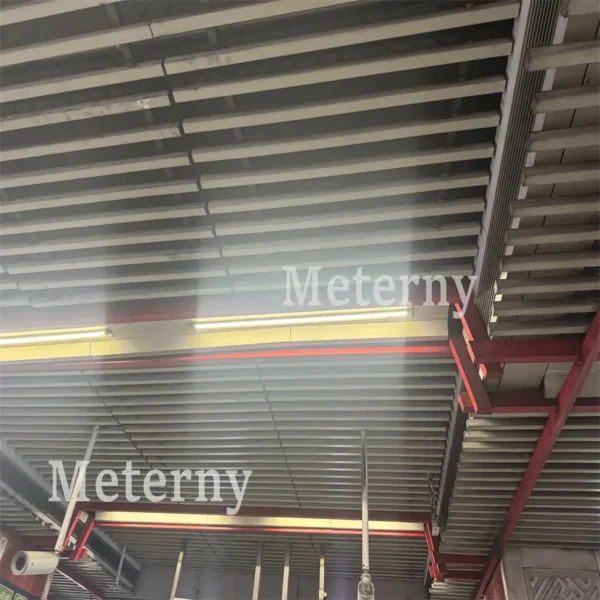 Aluminum Slatted Ceiling with LED Integration