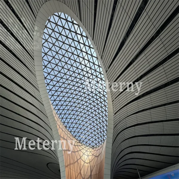 Airport Aluminum Ceiling with Skylight Integration